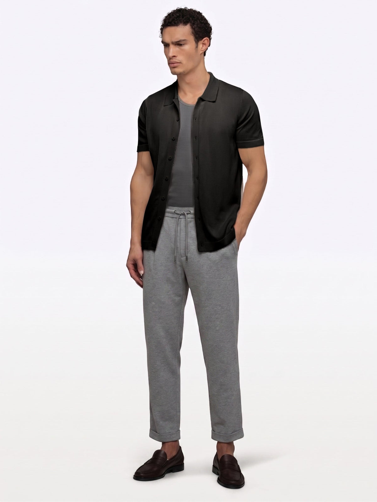 Essential Fitted Rib Tank | Grey Form-Fitting