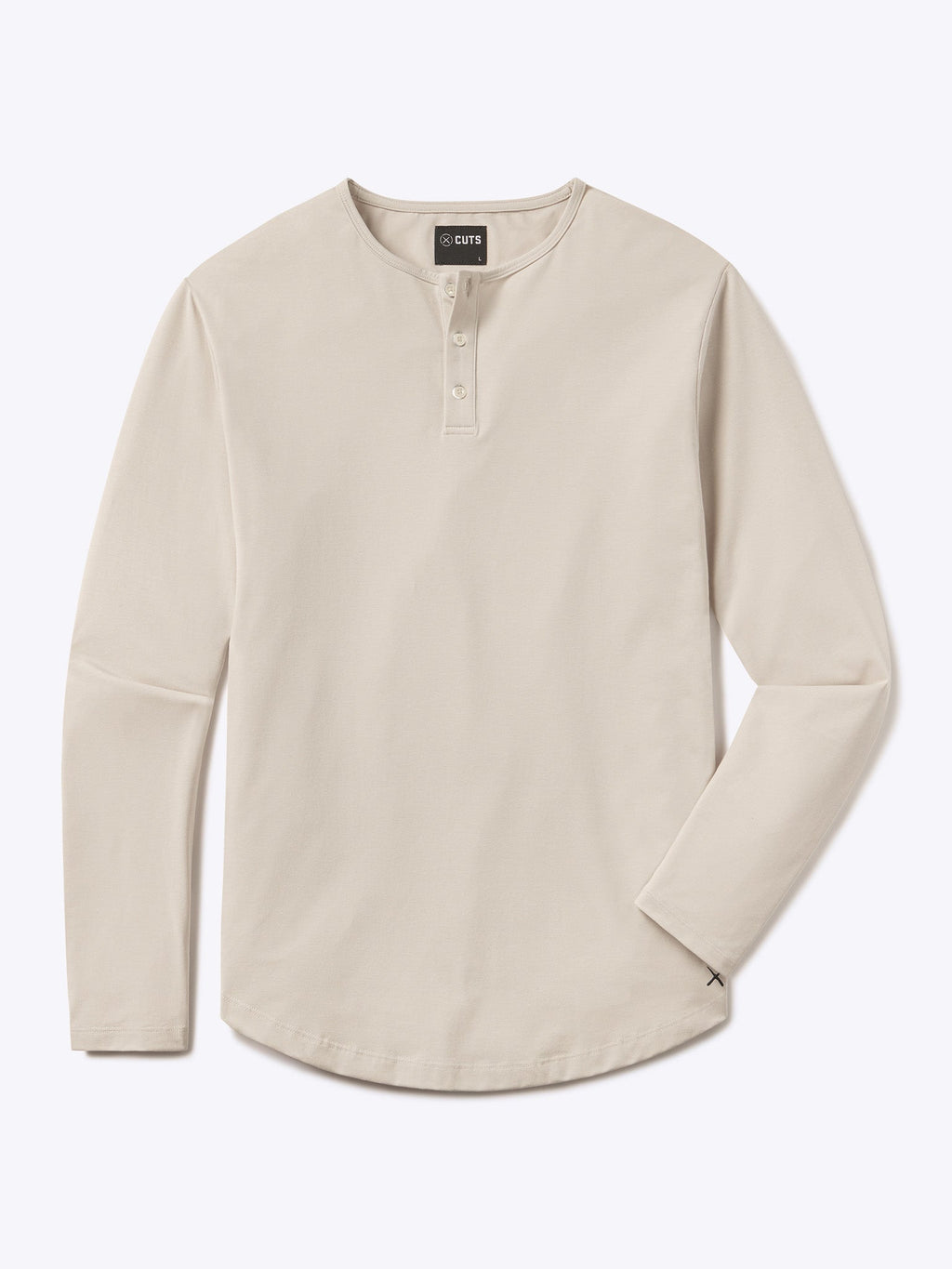AO Long Sleeve Henley Curve-Hem | Clay Signature-fit PYCA Pro®