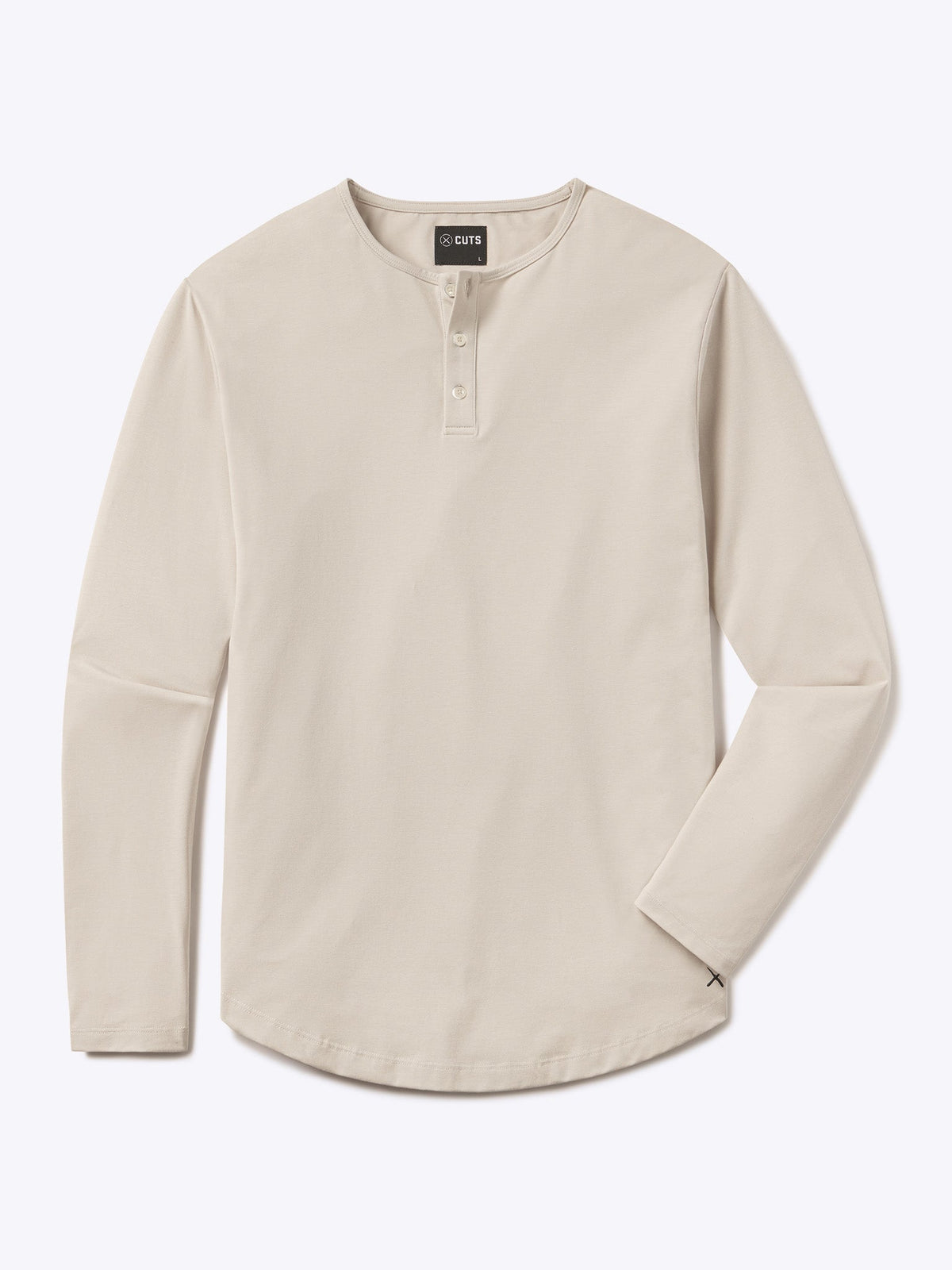 AO Long Sleeve Henley Curve-Hem | Clay Signature-fit PYCA Pro®