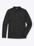 Riviera Knit Long Sleeve Button Up | Black Signature-Fit