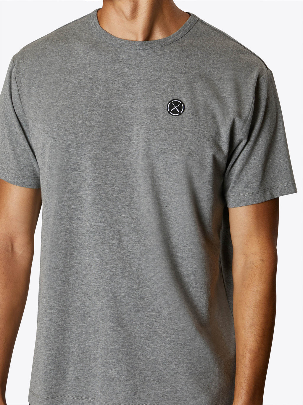 Branded Frame Tee | Heather Grey Relaxed-fit Cotton PYCA