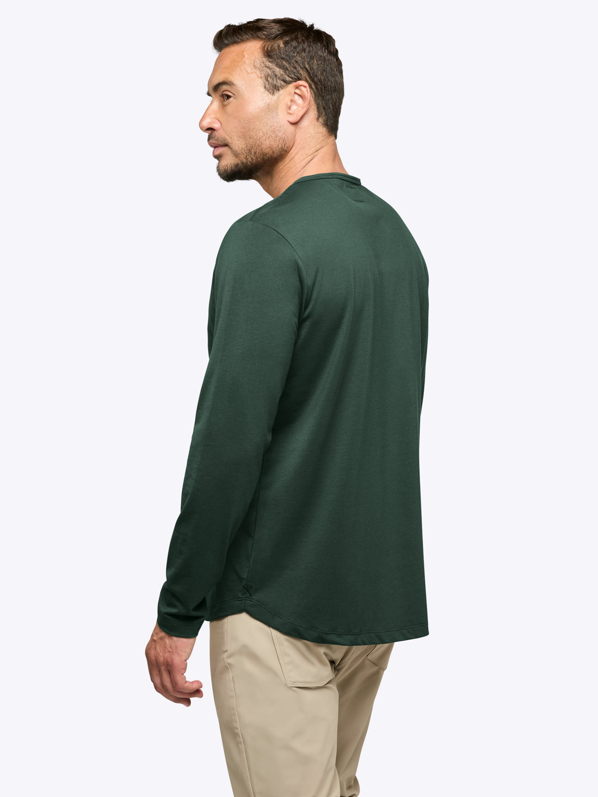 AO Long Sleeve Henley Curve-Hem | Hunter Signature-Fit PYCA Pro®