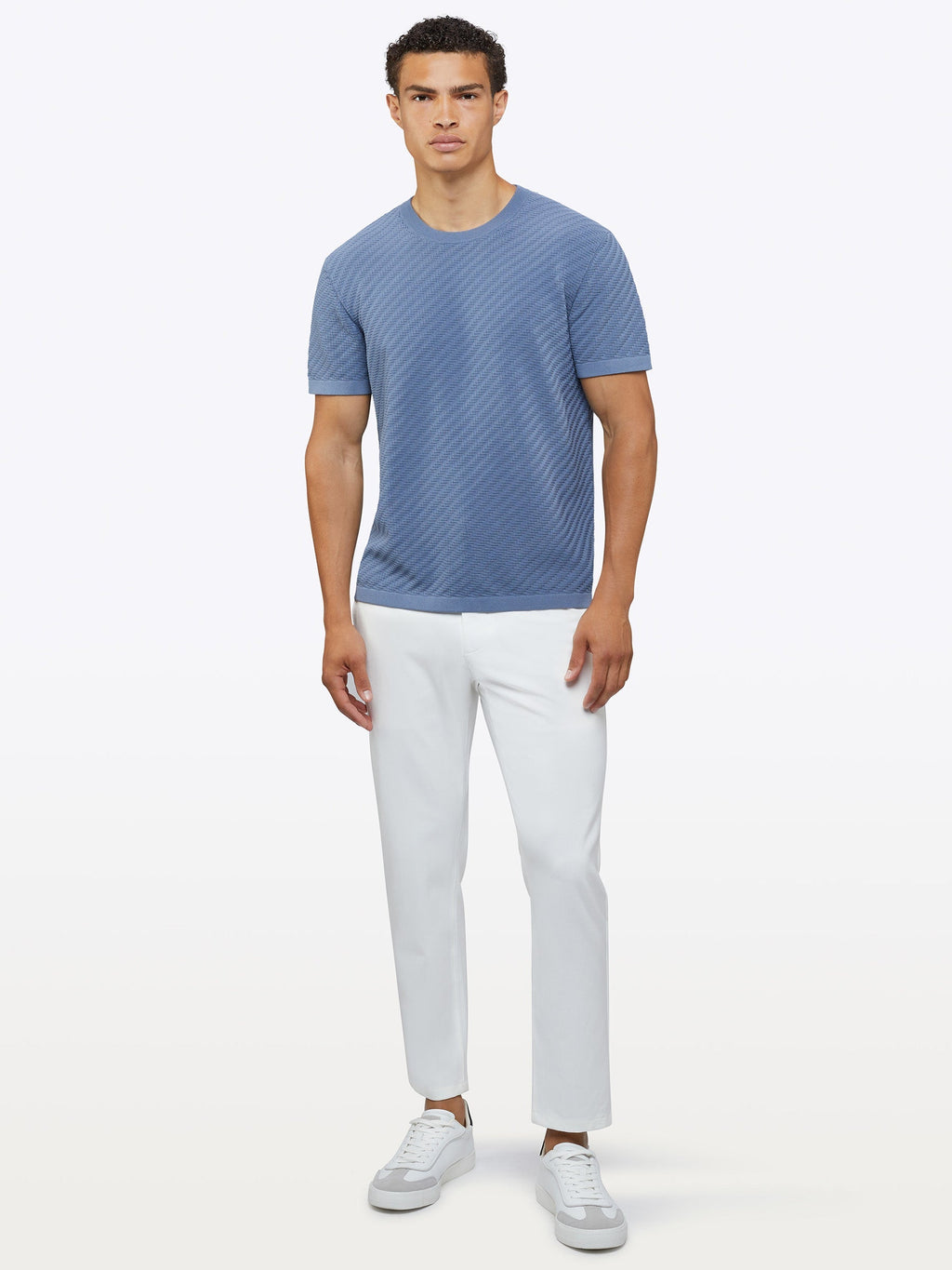 Riviera Knit Textured Tee | Hydrogen Signature-Fit
