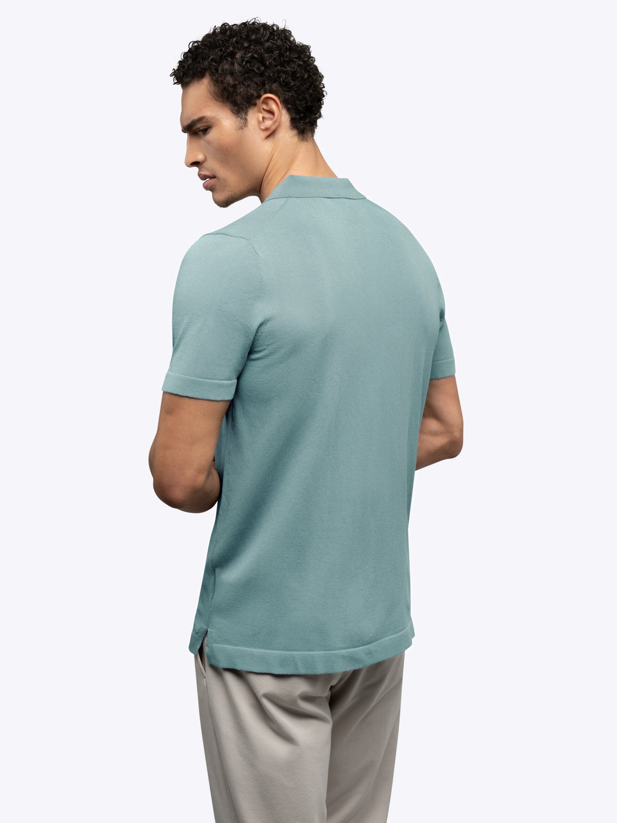 Riviera Knit Button Up | Isle Blue Signature-Fit