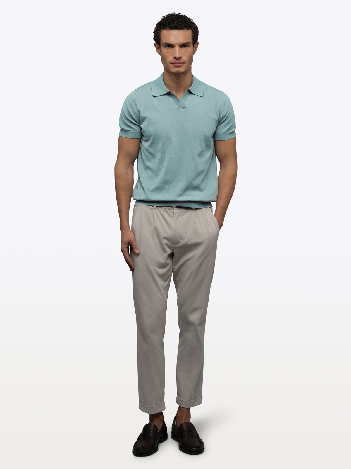 Riviera Knit Polo | Isle Blue Signature-Fit