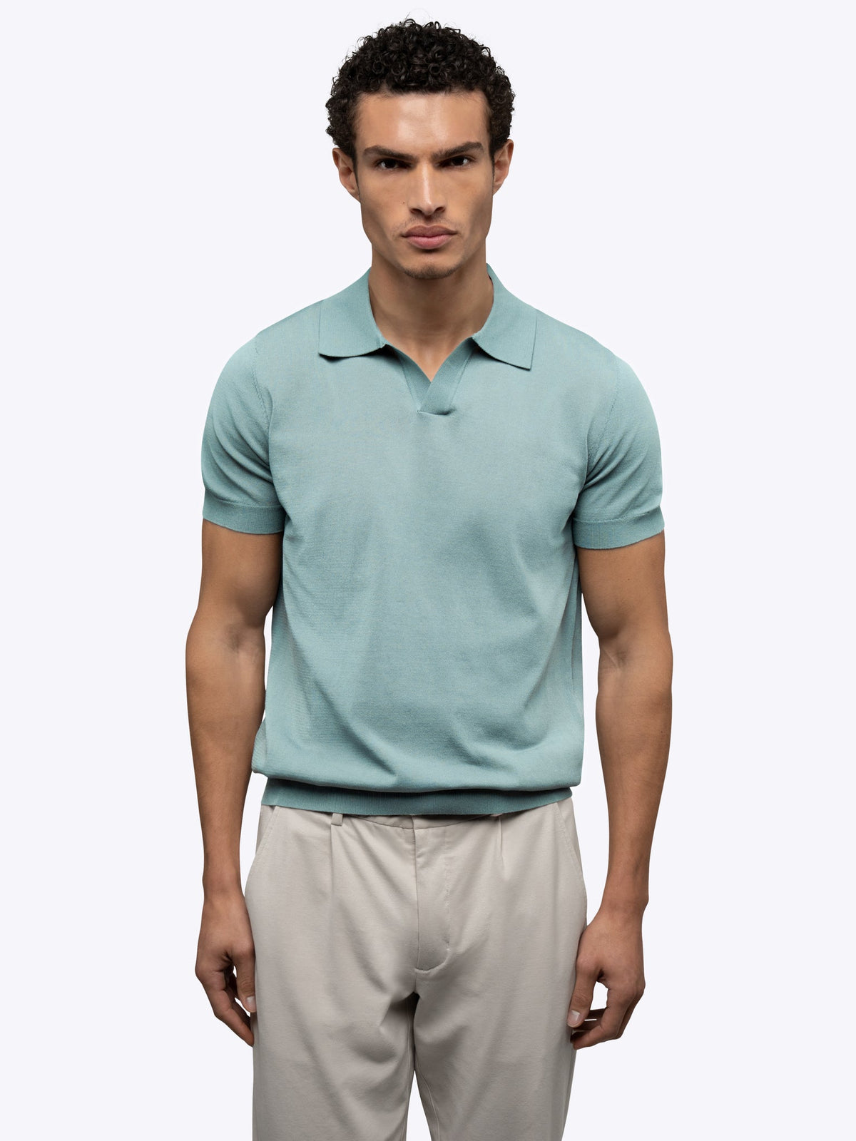 Riviera Knit Polo | Isle Blue Signature-Fit