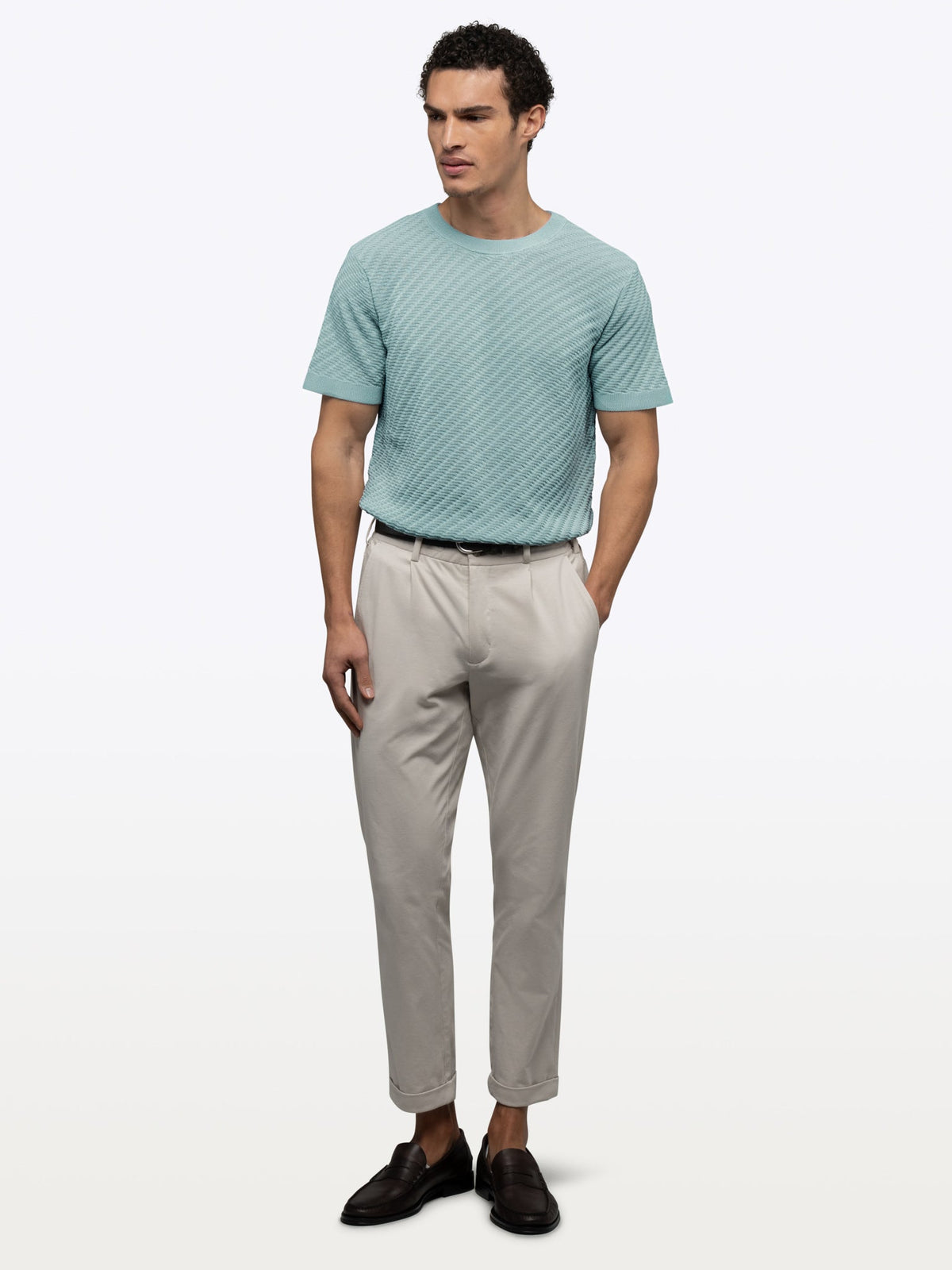Riviera Knit Textured Tee | Isle Blue Signature-Fit