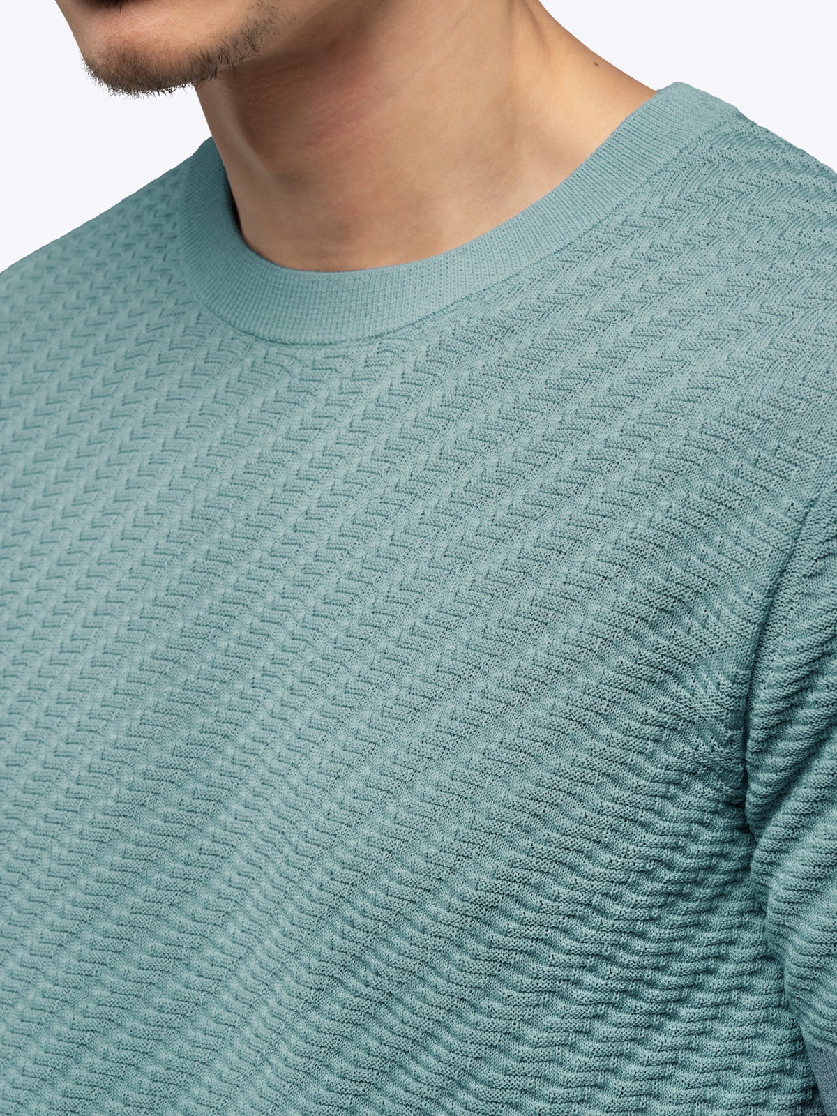 Riviera Knit Textured Tee | Isle Blue Signature-Fit