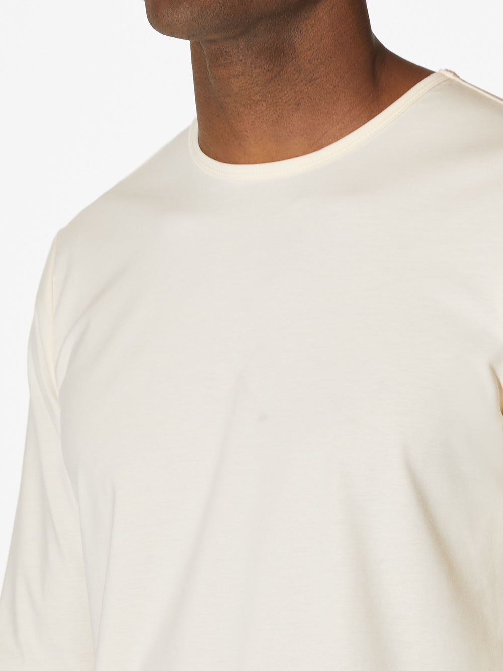 AO Long Sleeve Curve-Hem Tee | Ivory Signature-fit PYCA Pro®
