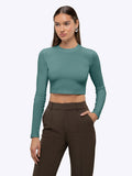 Long Sleeve Tomboy Tee Cropped | Juniper Slim-Fit Tomboy-Cotton™