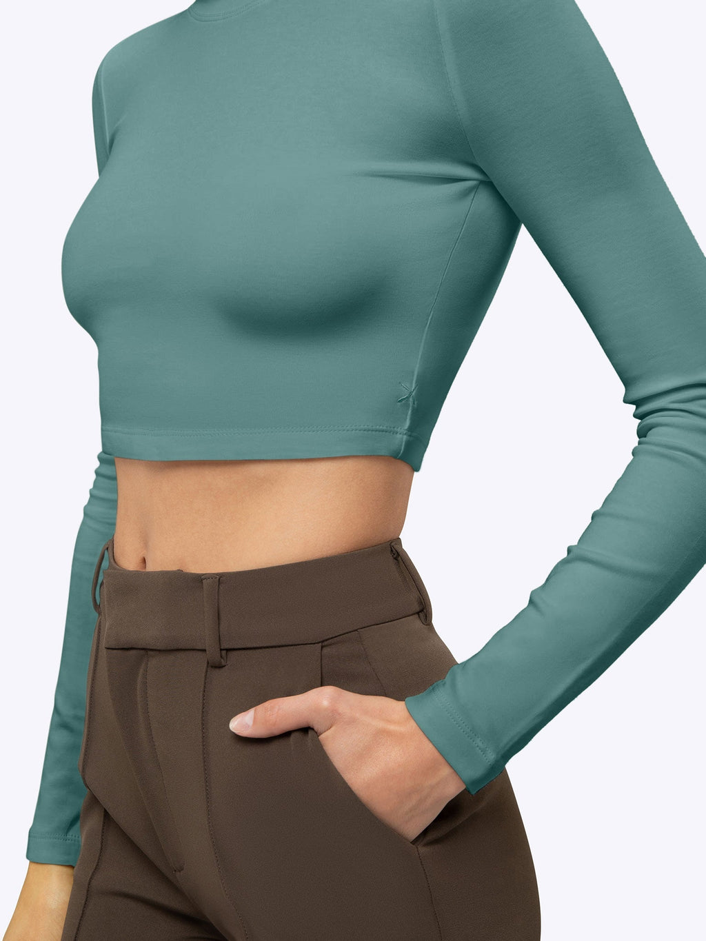 Long Sleeve Tomboy Tee Cropped | Juniper Slim-Fit Tomboy-Cotton™
