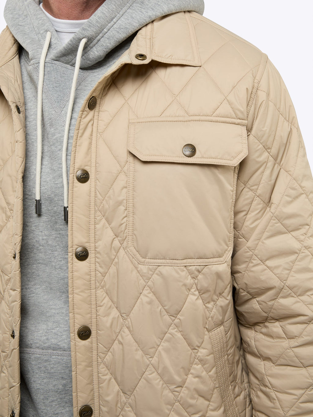 Boulevard Quilted Jacket | Khaki Classic-Fit