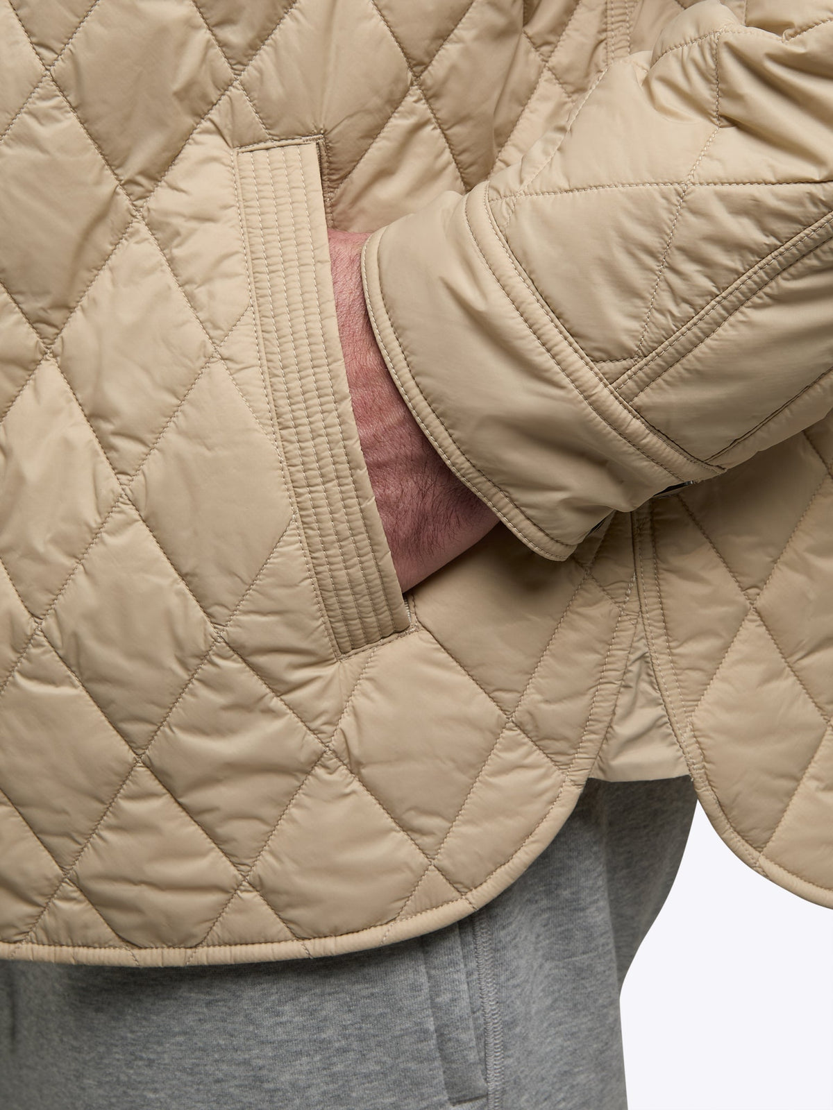 Boulevard Quilted Jacket | Khaki Classic-Fit