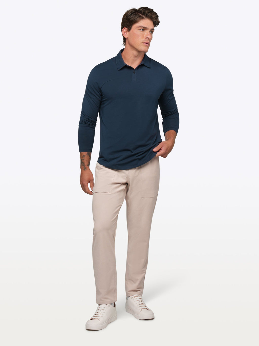 AO Long Sleeve Polo | Pacific Blue Signature-Fit PYCA Pro®