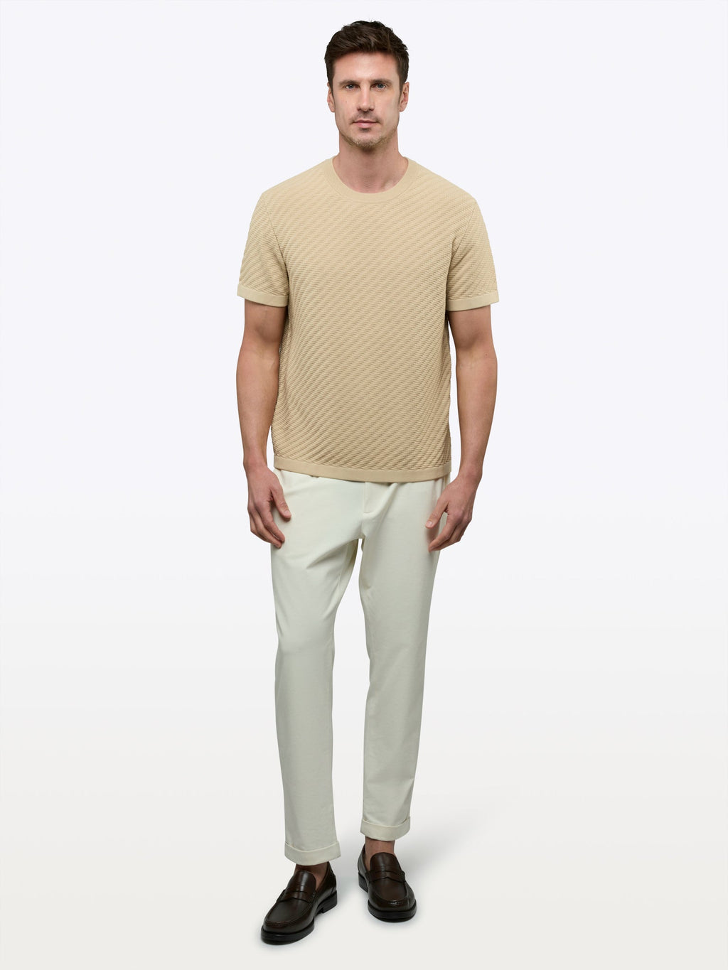 Riviera Knit Textured Tee | Linen Signature-Fit