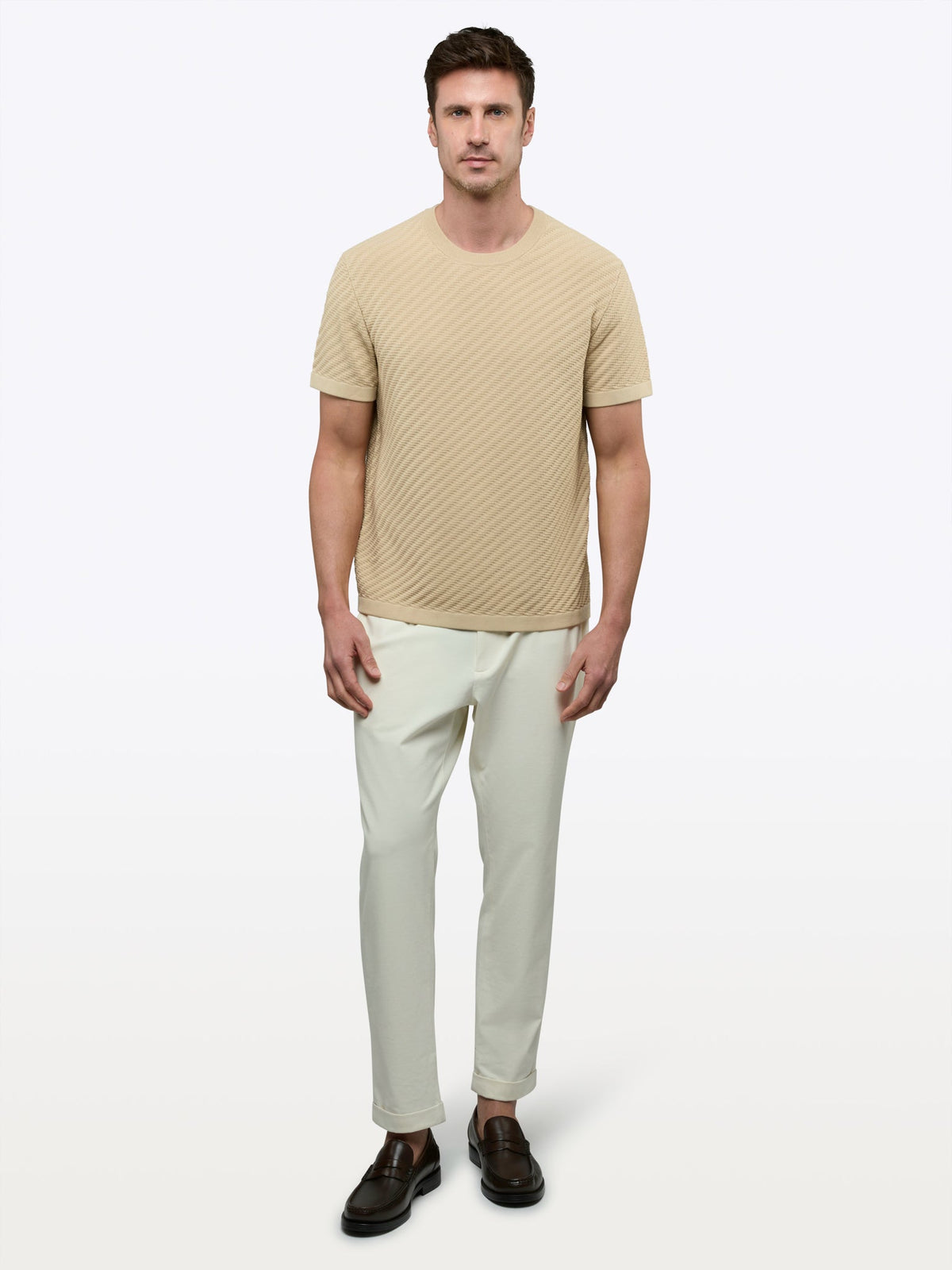 Riviera Knit Textured Tee | Linen Signature-Fit