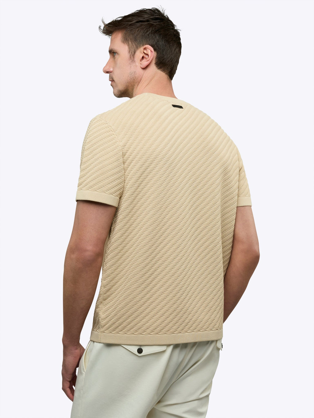 Riviera Knit Textured Tee | Linen Signature-Fit
