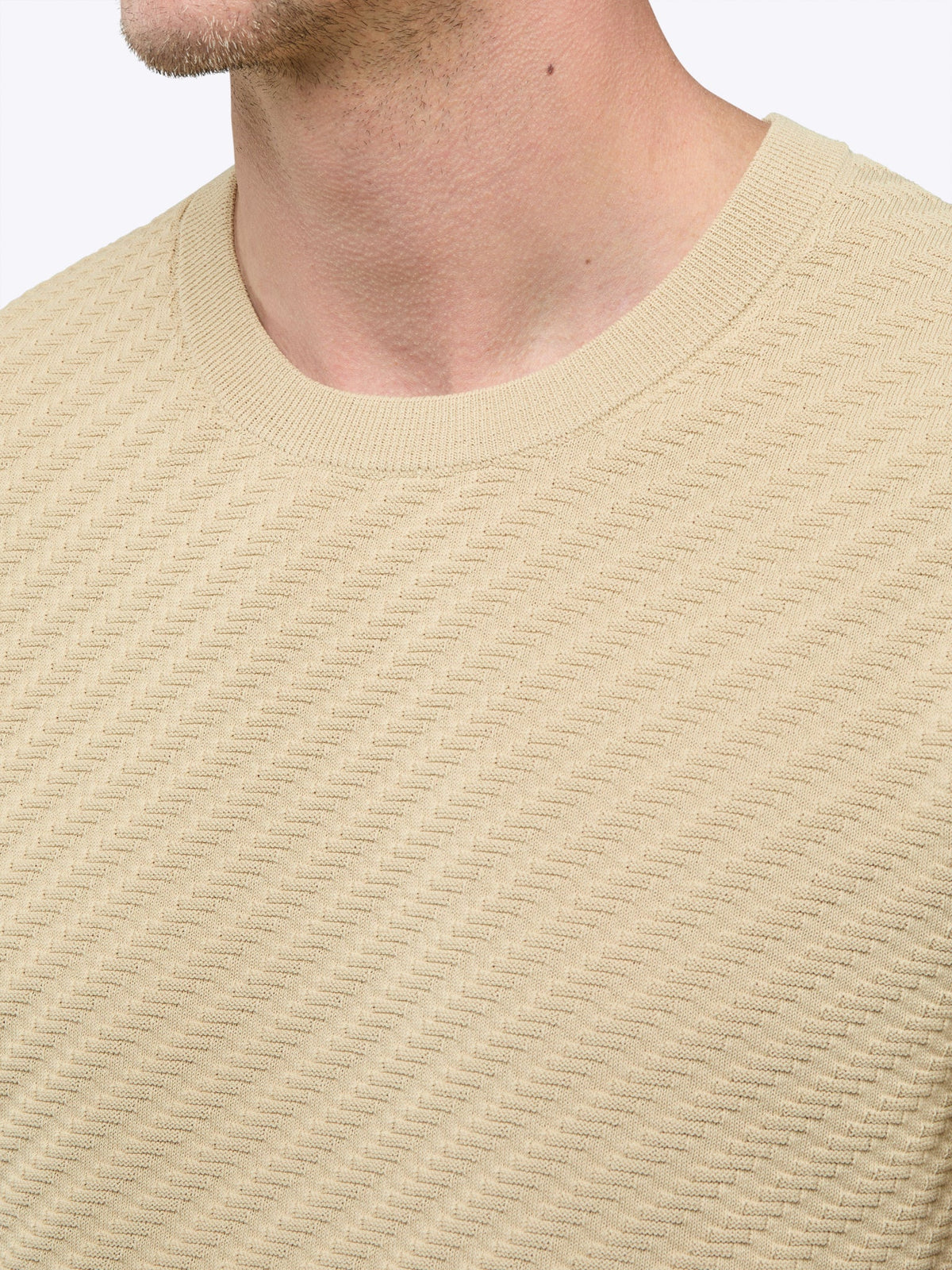 Riviera Knit Textured Tee | Linen Signature-Fit