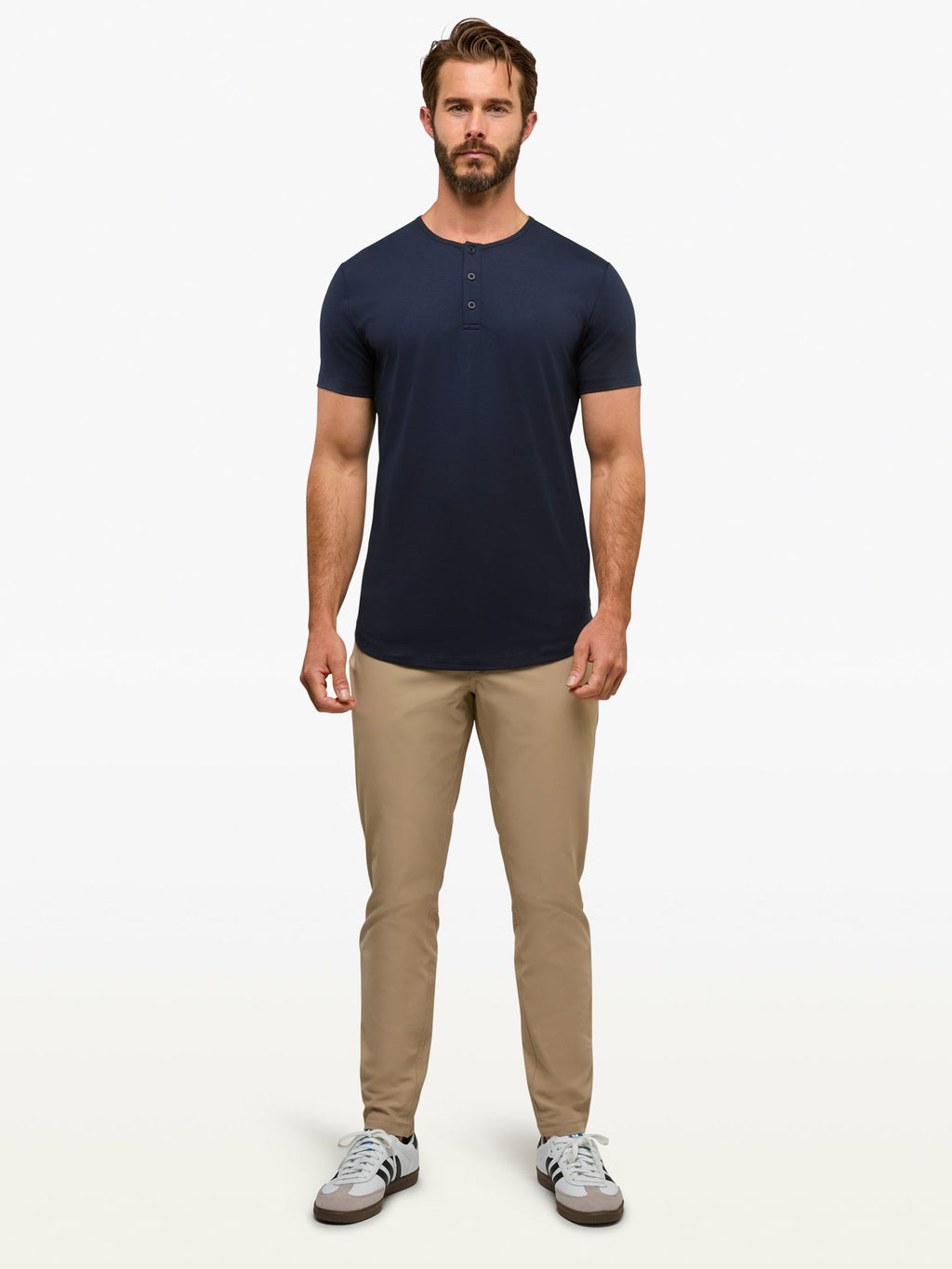 AO Henley Curve-Hem | Marine Navy Signature-fit PYCA Pro®