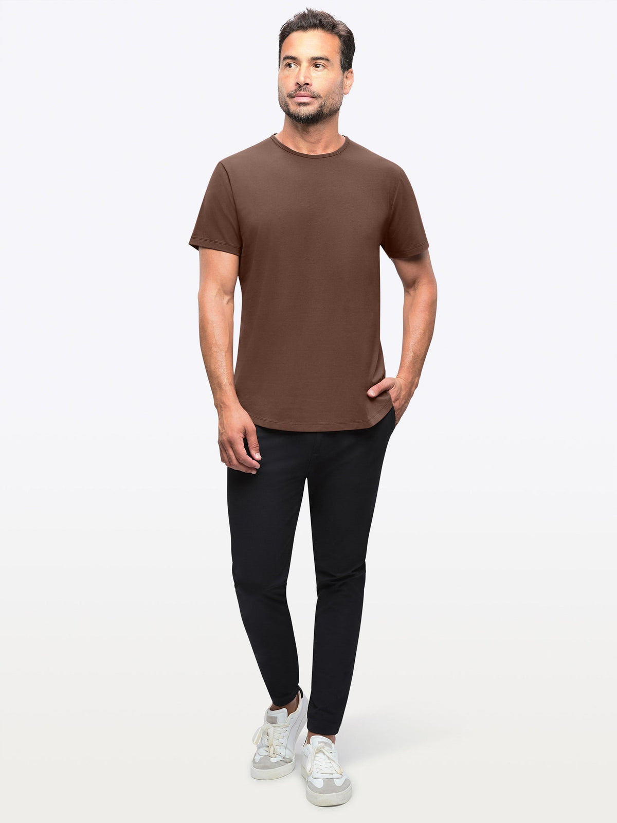 AO Curve-Hem Tee | Mocha Signature-fit PYCA Pro®