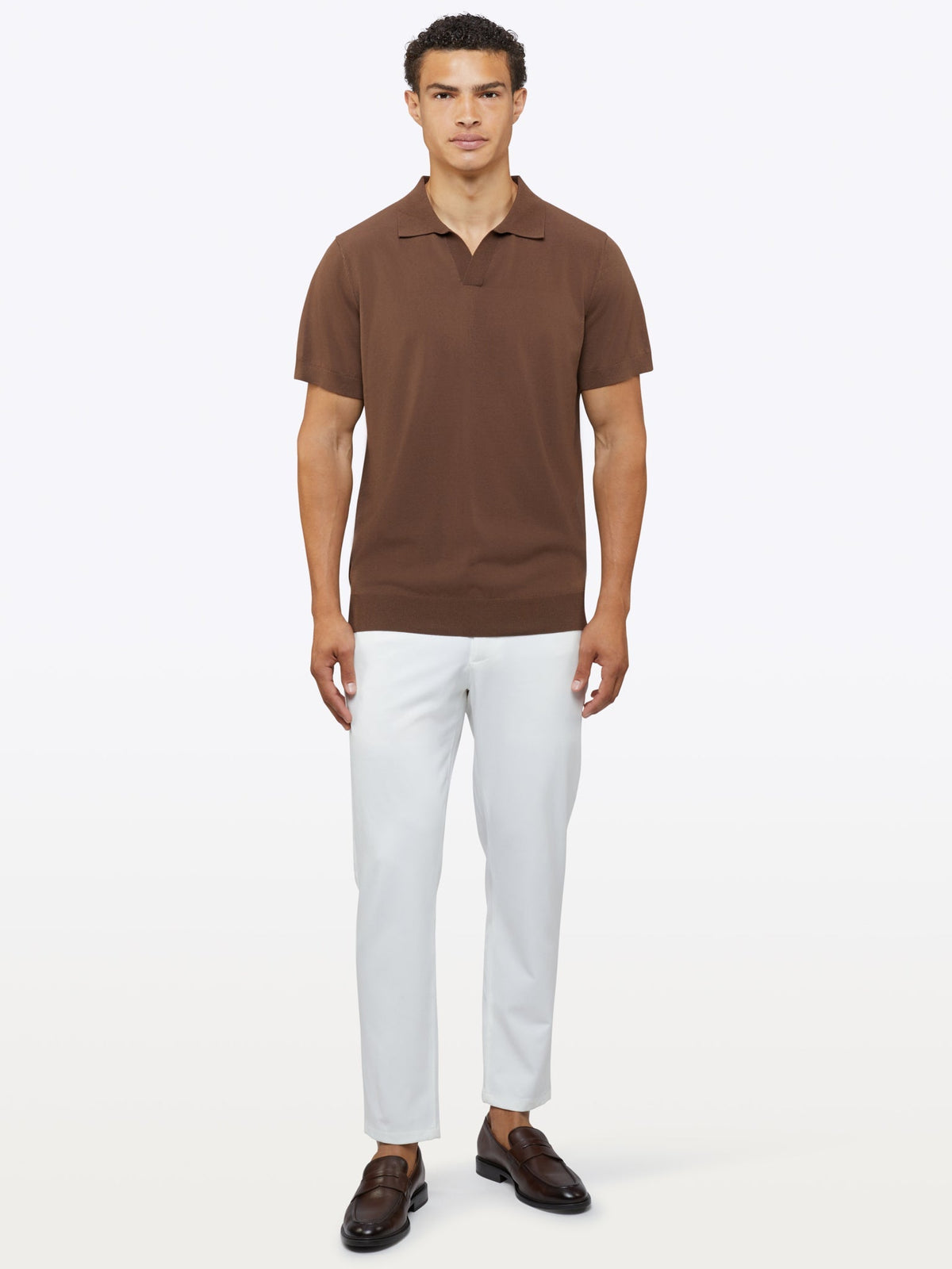 Riviera Knit Polo | Mocha Signature-Fit