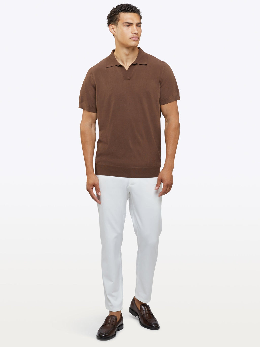 Riviera Knit Polo | Mocha Signature-Fit