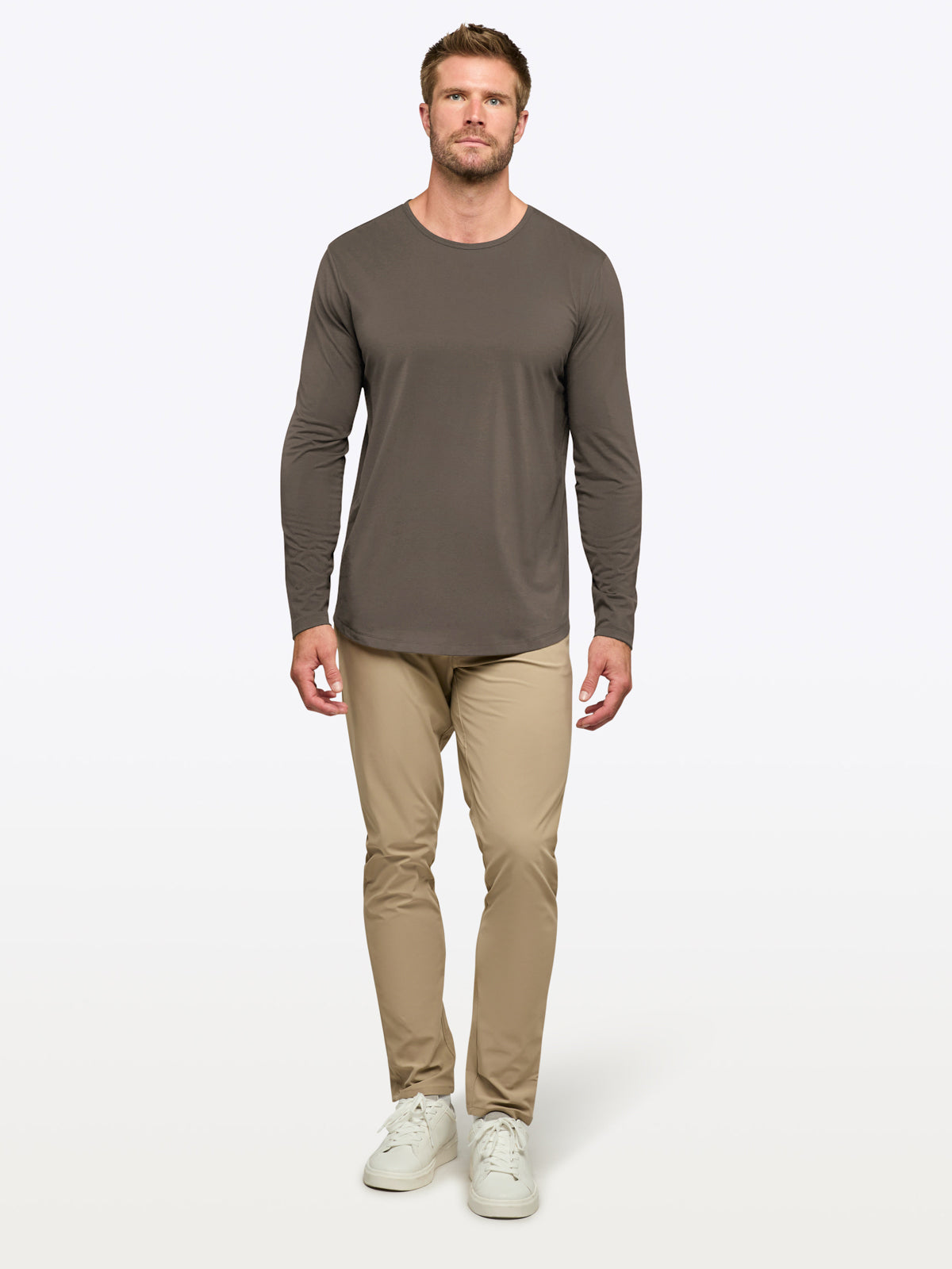 AO Long Sleeve Curve-Hem Tee | Morel Signature-fit PYCA Pro®