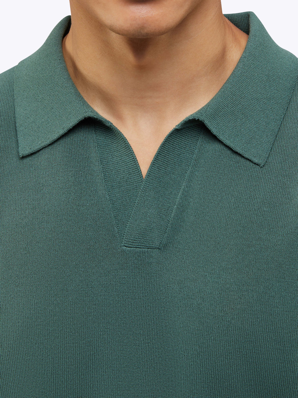 Riviera Knit Long Sleeve Polo | Moss Signature-Fit