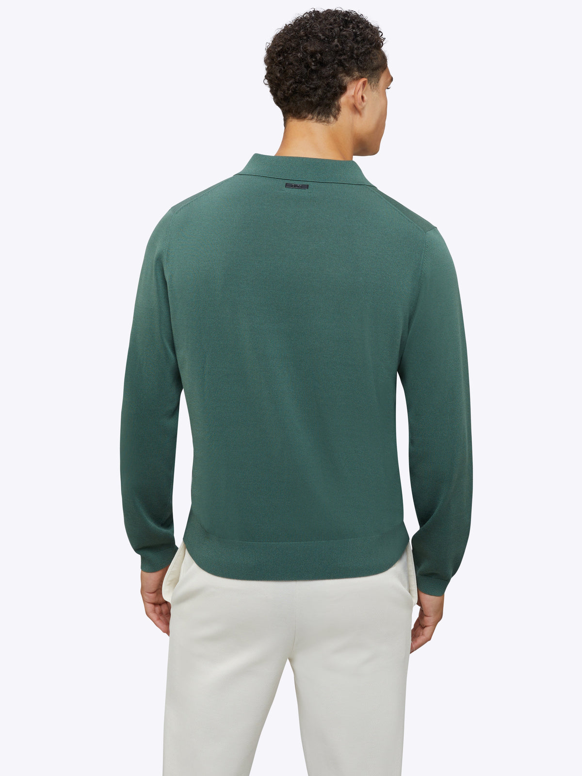 Riviera Knit Long Sleeve Polo | Moss Signature-Fit