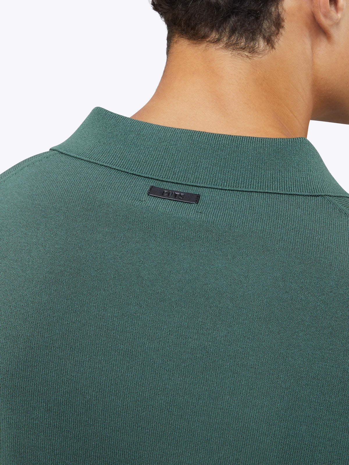 Riviera Knit Long Sleeve Polo | Moss Signature-Fit