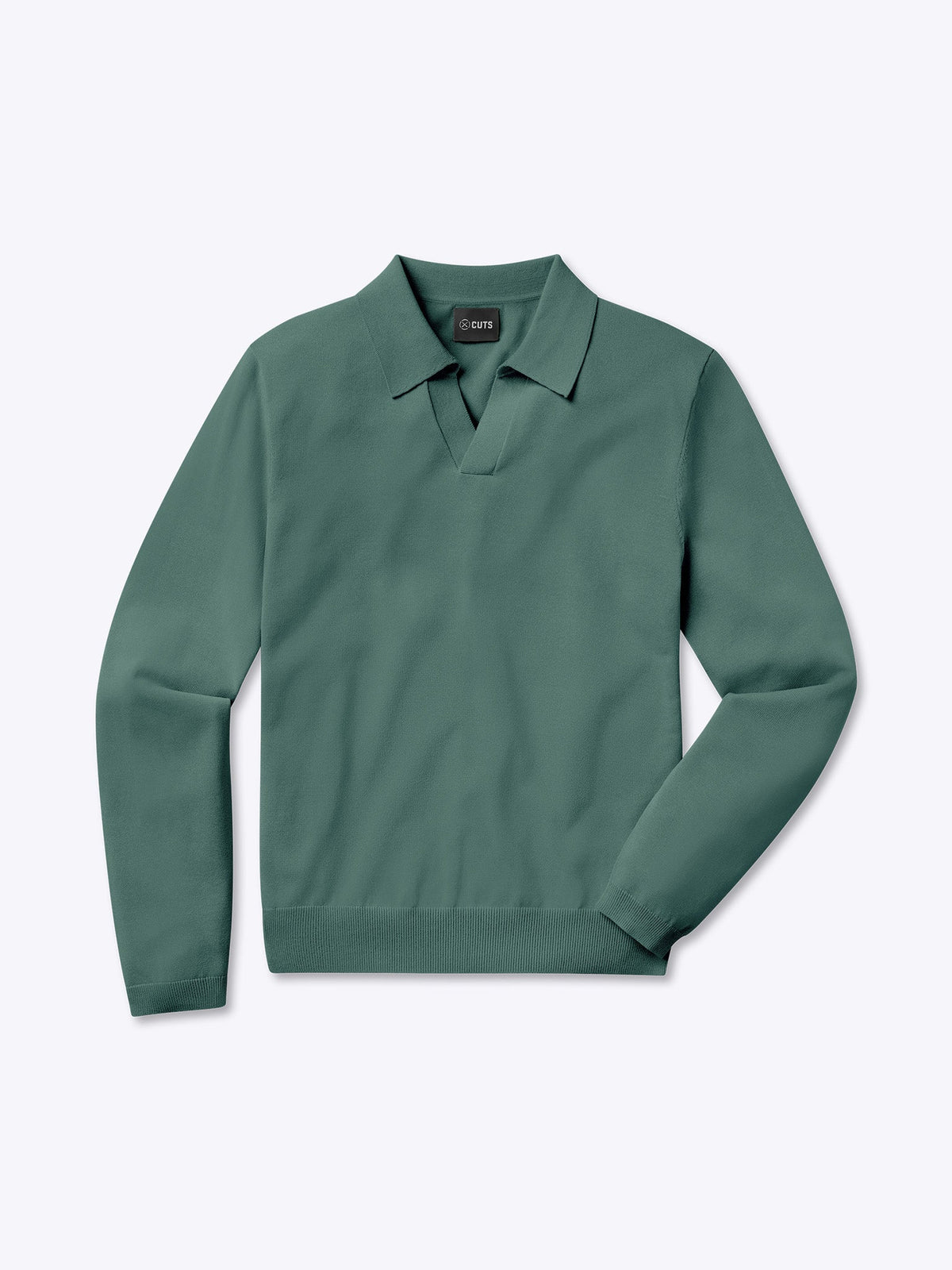 Riviera Knit Long Sleeve Polo | Moss Signature-Fit