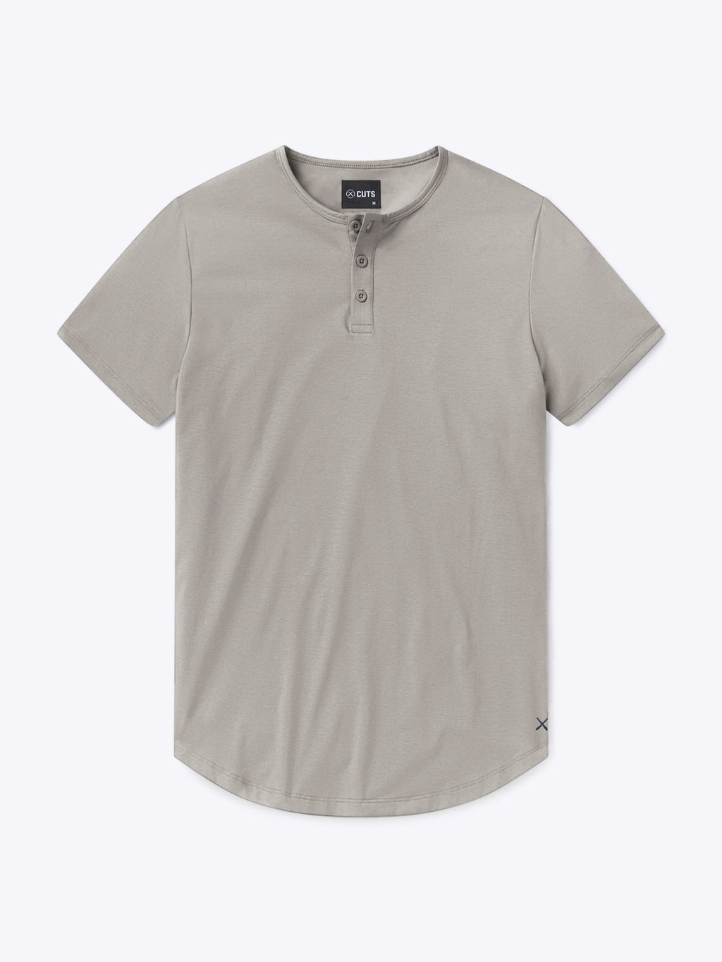 AO Henley Curve-Hem Tee | Morning Dove Signature-Fit PYCA Pro®