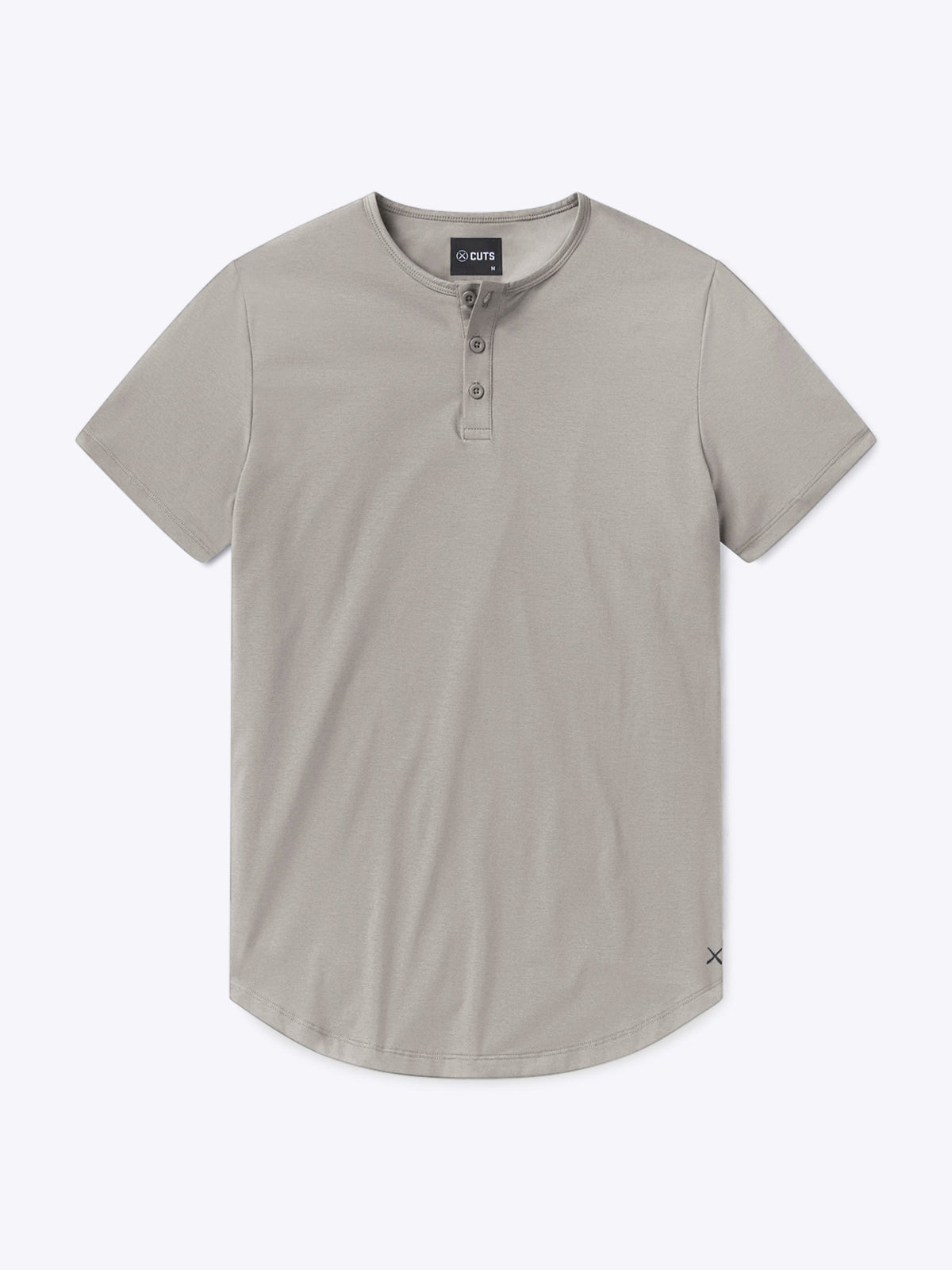 AO Henley Curve-Hem Tee | Morning Dove Signature-Fit PYCA Pro®