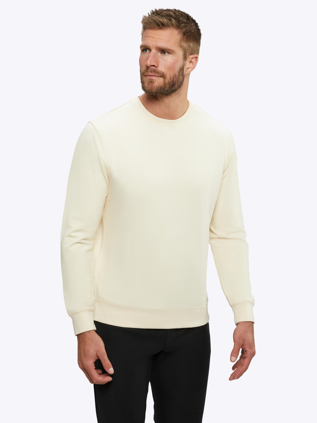 Hyperloop Pullover Split-Hem | Ivory Signature-fit