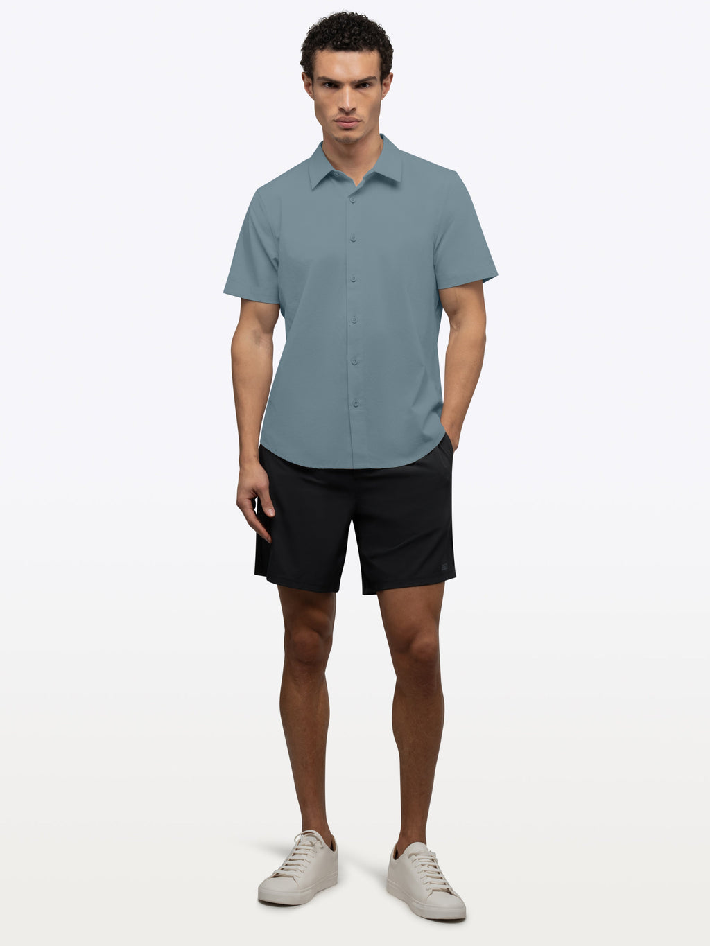 Crossover Button Up | Naples Blue Signature Fit