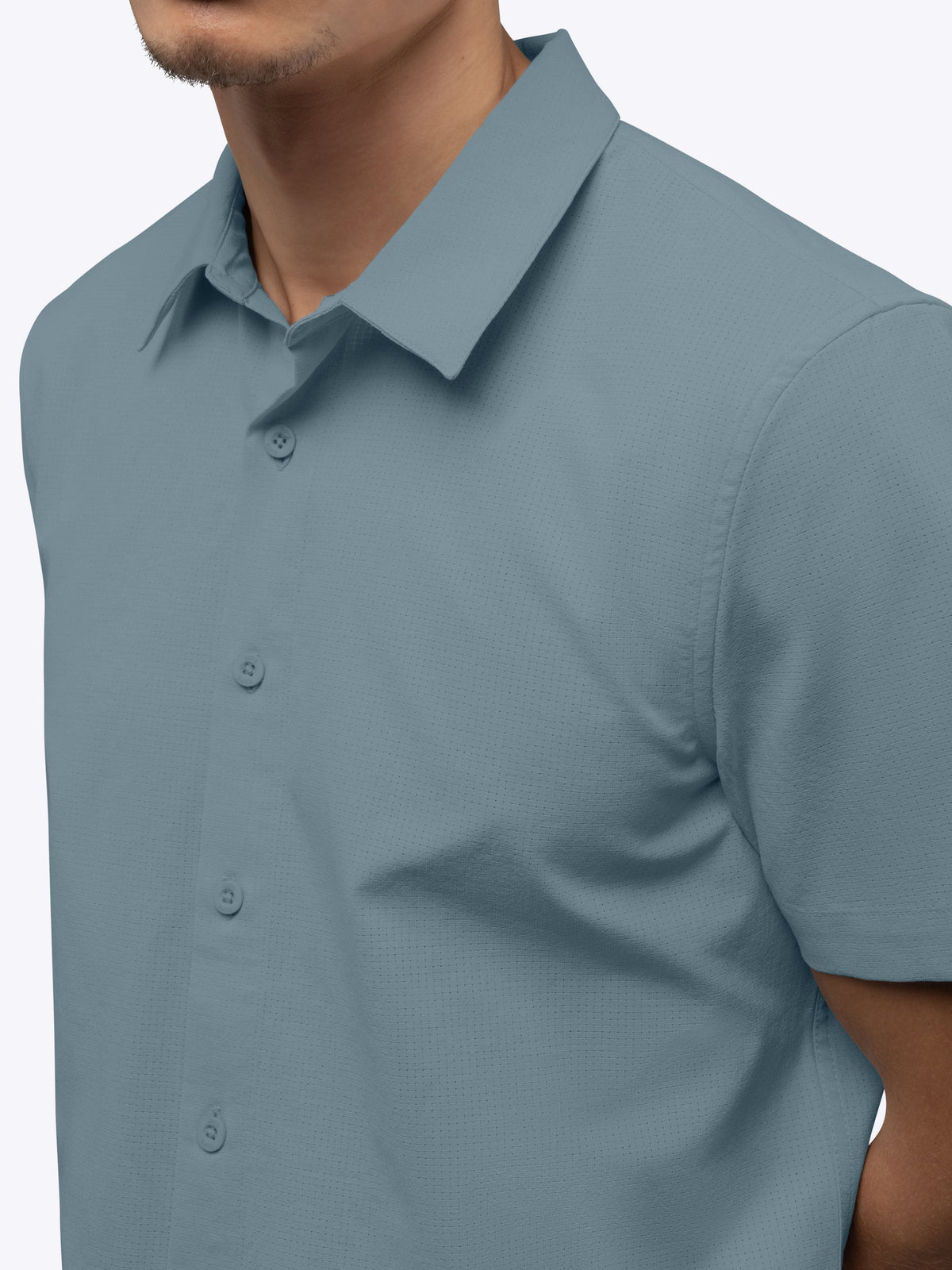 Crossover Button Up | Naples Blue Signature Fit