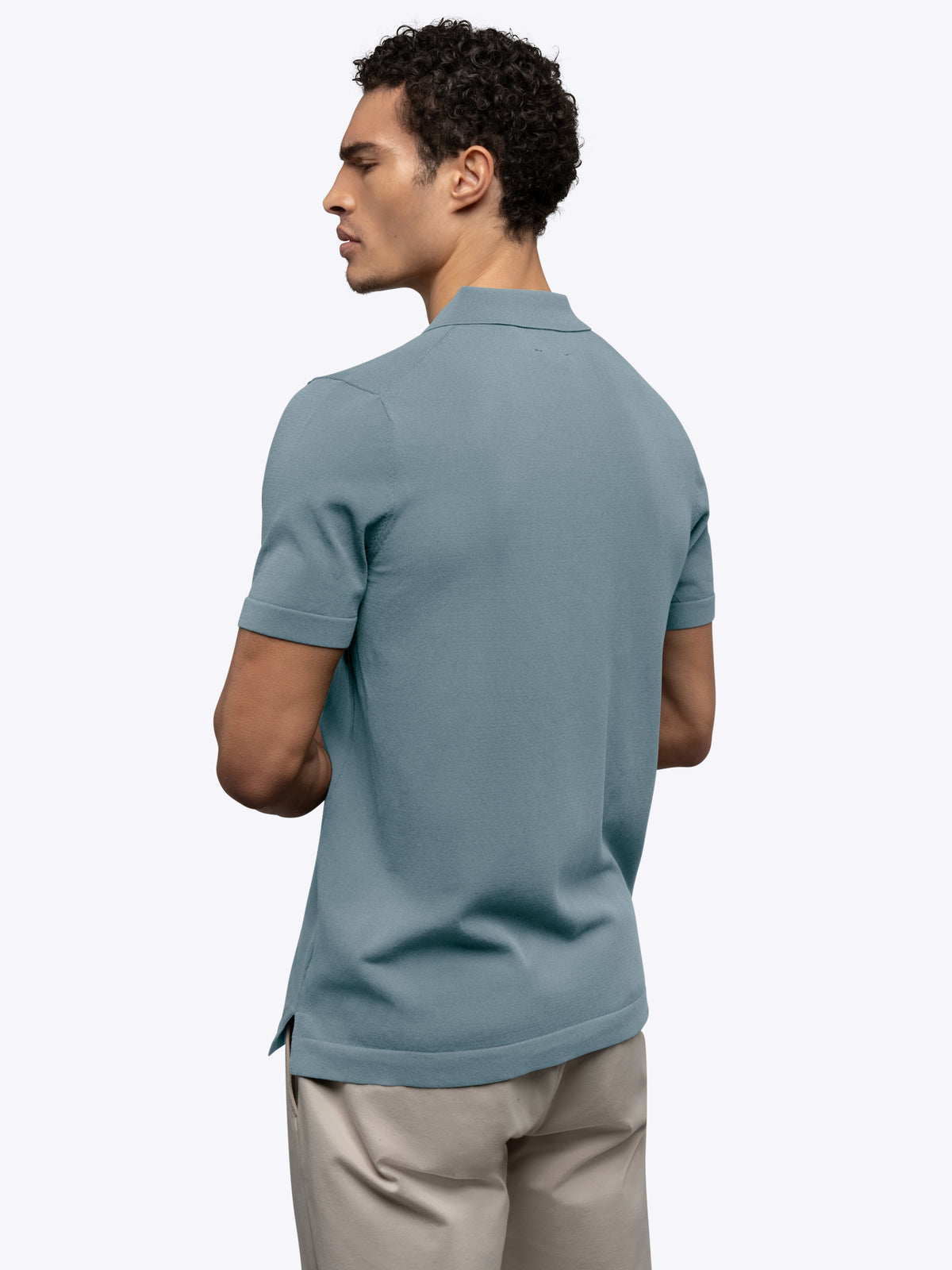 Riviera Knit Button Up | Naples Blue Signature-Fit