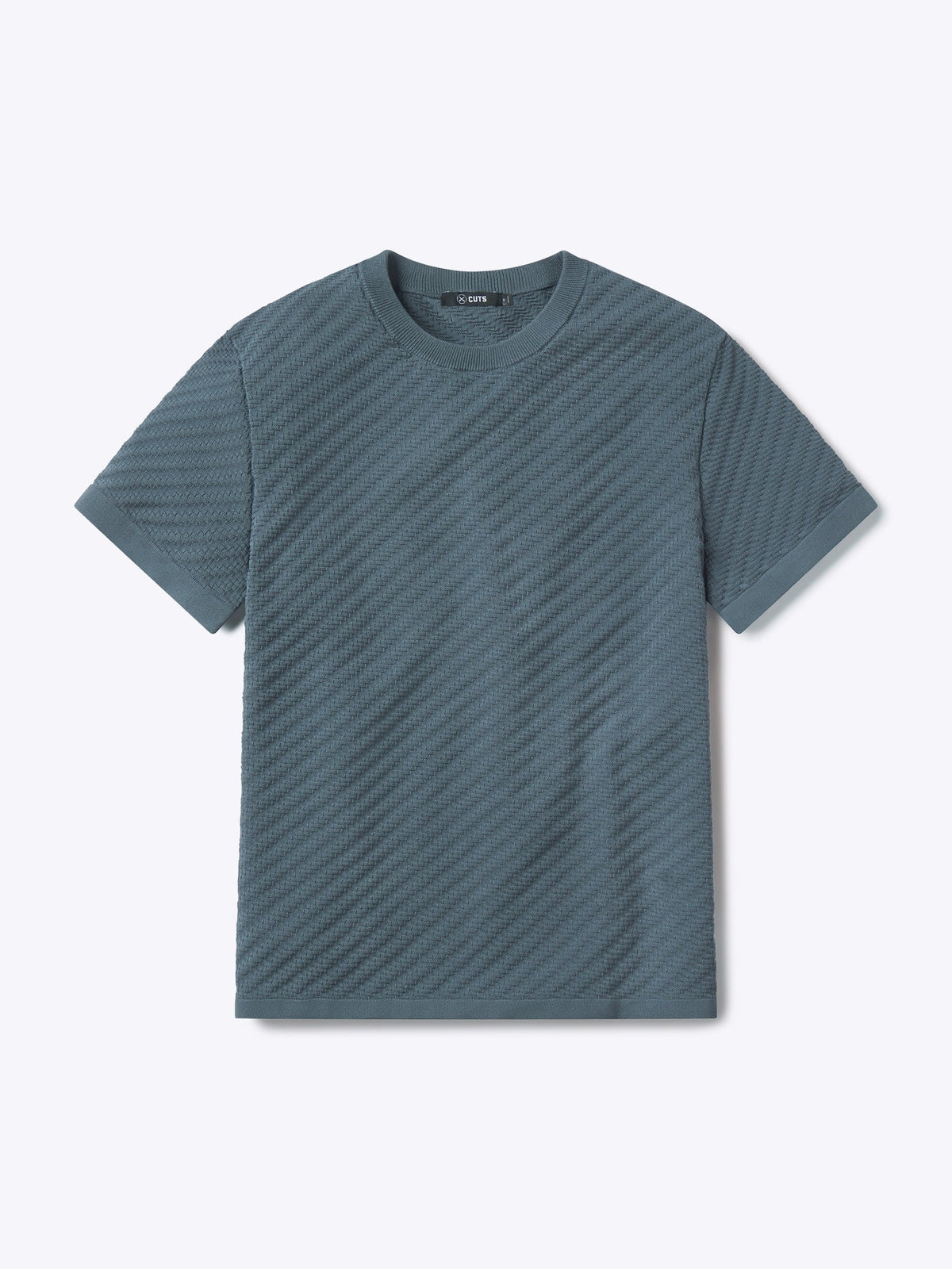 Riviera Knit Textured Tee | Naples Blue Signature-Fit