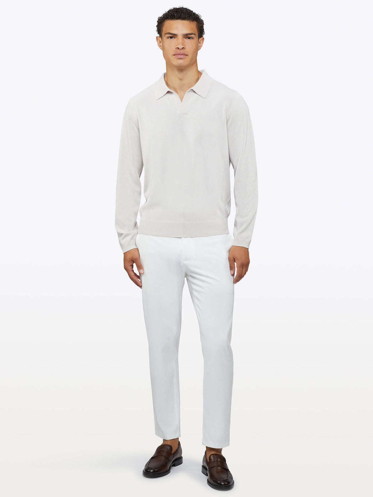 Riviera Knit Long Sleeve Polo | Nimbus Signature-Fit