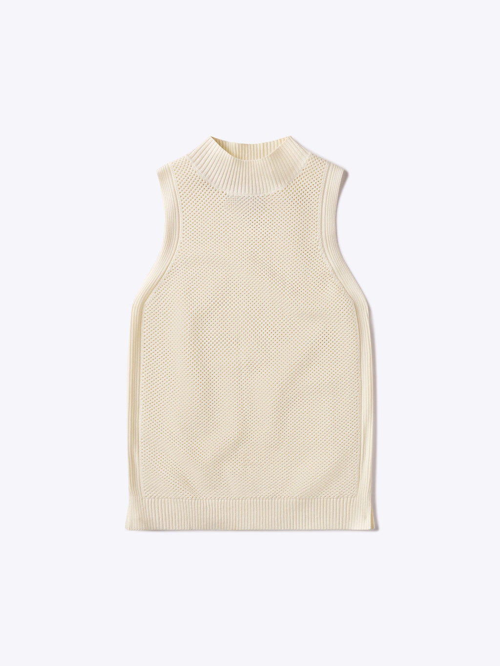 Portofino Sleeveless Mock Neck | Oat Classic-fit