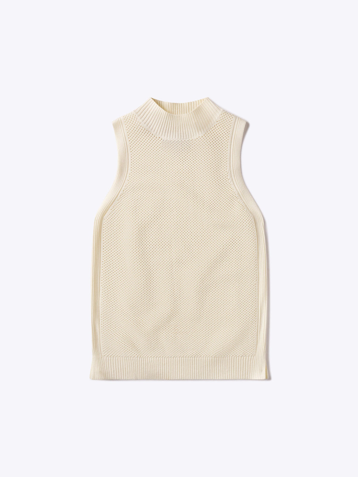 Portofino Sleeveless Mock Neck | Oat Classic-fit