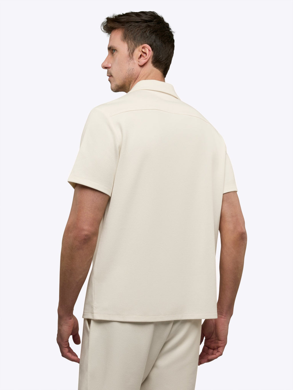Elevate Pique Button Up | Oat Classic-fit