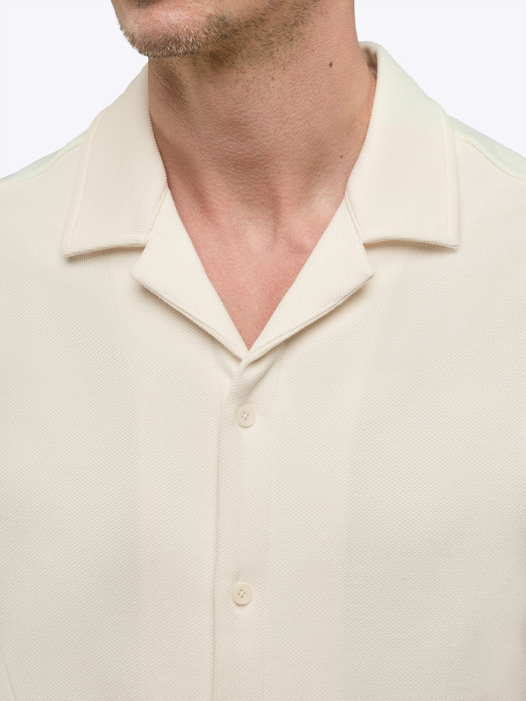 Elevate Pique Button Up | Oat Classic-fit