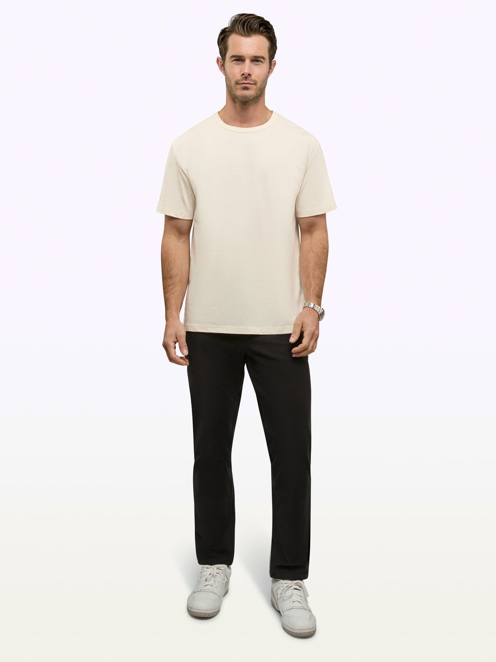 Overtime Oversized Tee | Oat Relaxed-Fit