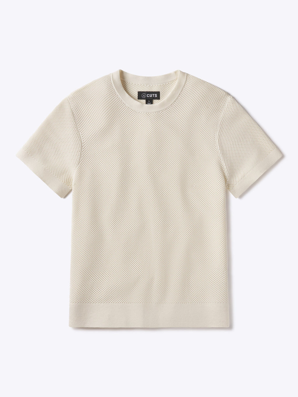 Portofino Crochet Tee | Oat Classic-fit