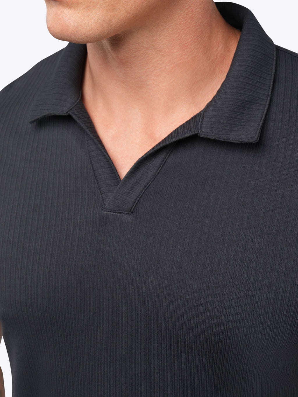 SoHo Ribbed Polo | Obsidian Signature-Fit