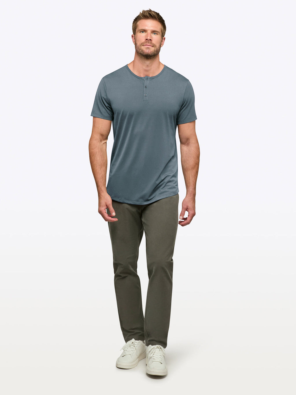 AO Henley Curve-Hem | Ocean Storm Signature-fit PYCA Pro®