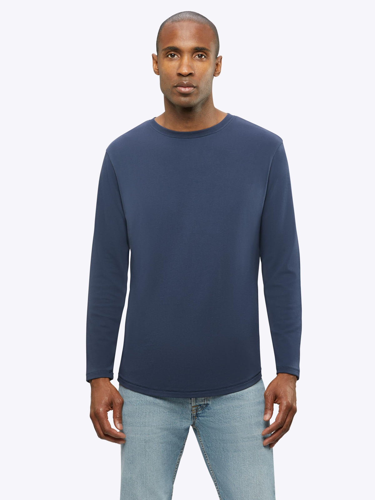 Interknit Long Sleeve Pima Cotton Tee | Pacific Blue Signature-Fit