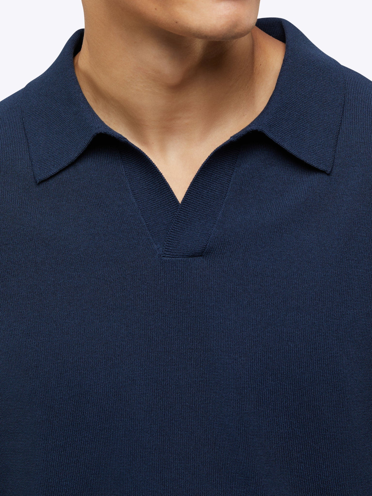 Riviera Knit Long Sleeve Polo | Pacific Blue Signature-Fit
