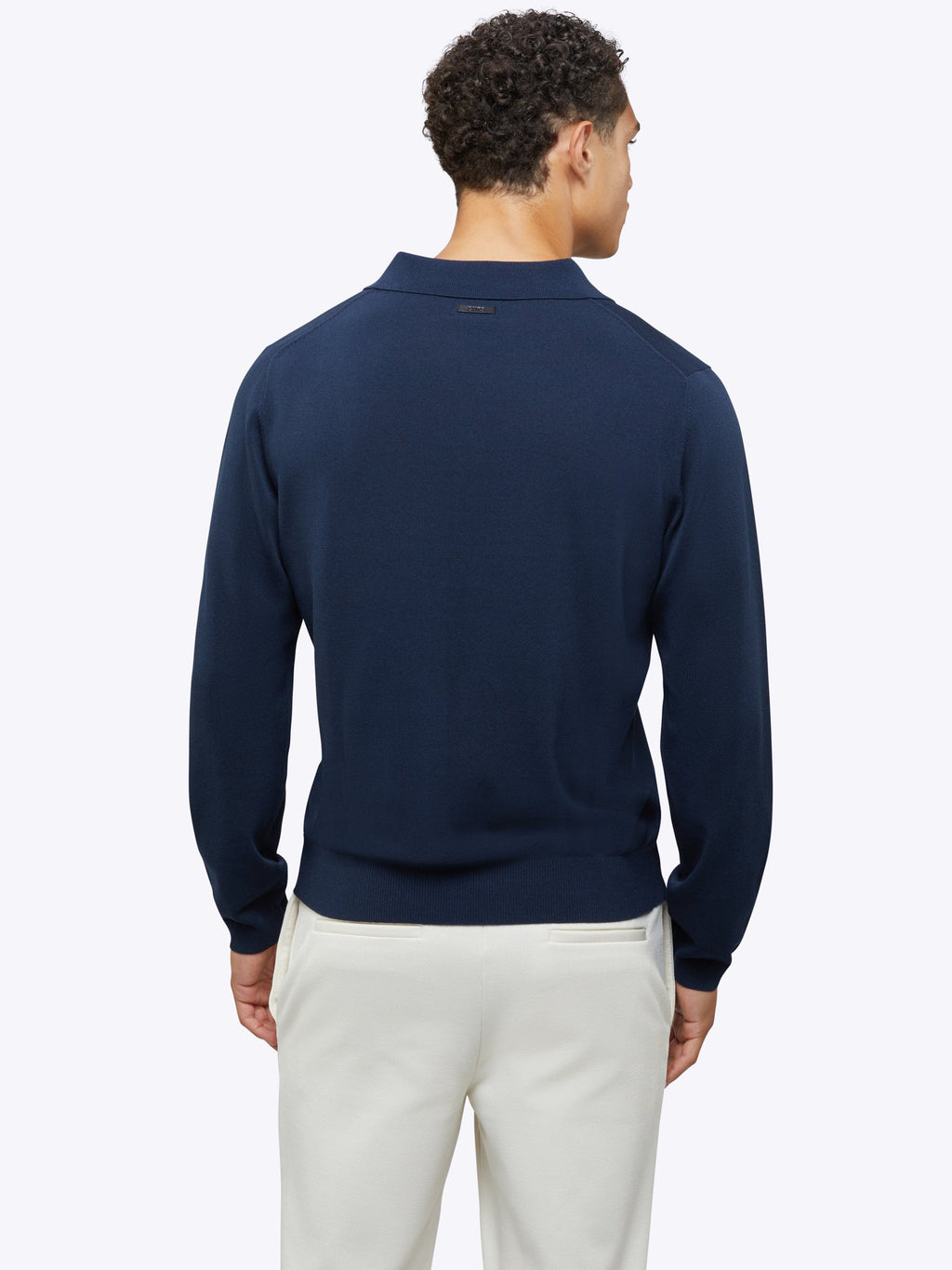 Riviera Knit Long Sleeve Polo | Pacific Blue Signature-Fit